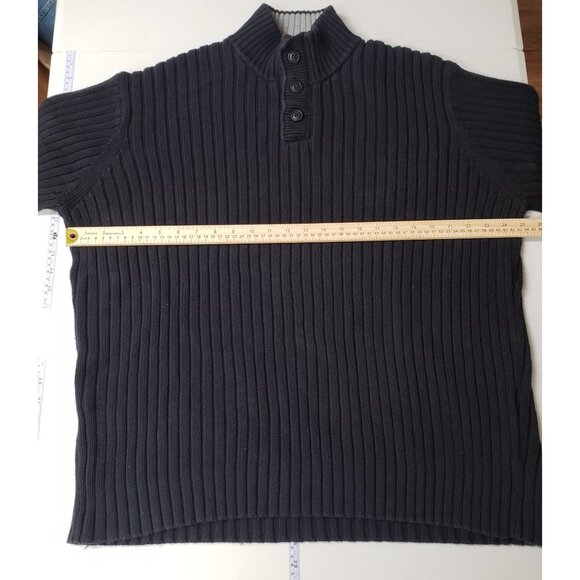 Old Navy Black Ribbed Knit Cotton Pullover Sweater Size XXL Y2K Classic Casual - Picture 3 of 5